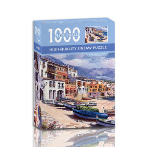 1000 - Piece High - Quality Jigsaw Puzzle | Coastal Village Scene