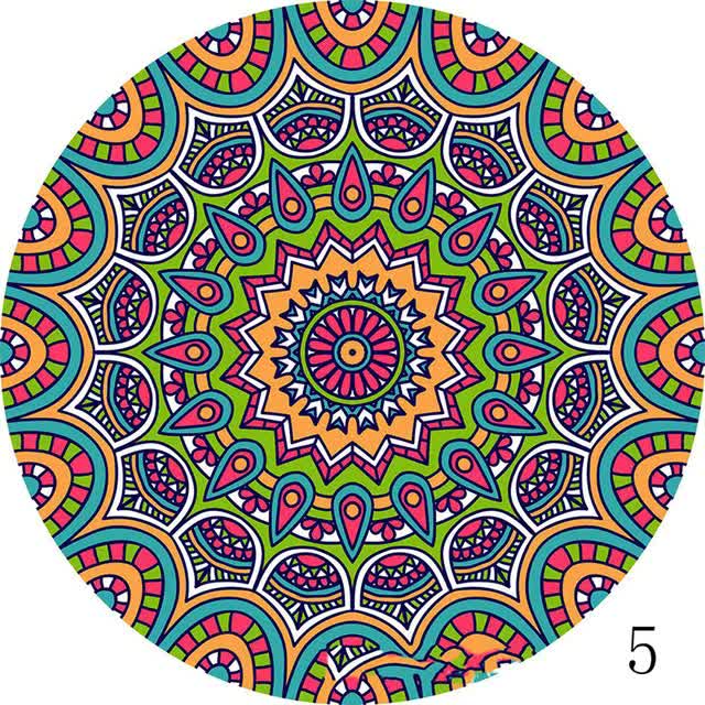 Set of 6 Mandala Ceramic Drink Coasters | Non-Slip & Absorbent for Coffee Table, Home Decor, 10.4cm