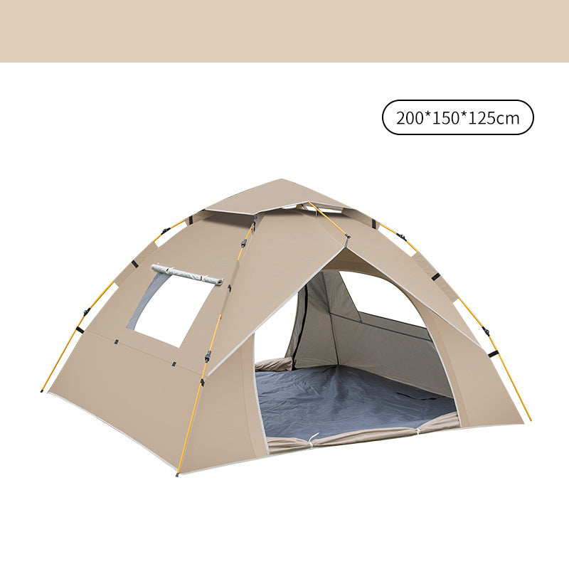 Khaki 2 Person Lightweight Camping Tent | UV Protection | Silver Coated | Dual Doors & Windows | 200150125cm