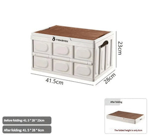 Collapsible Outdoor Storage Box | White | 43.5x30x24 cm | Large Capacity | Foldable to 6cm | Durable Plastic Design