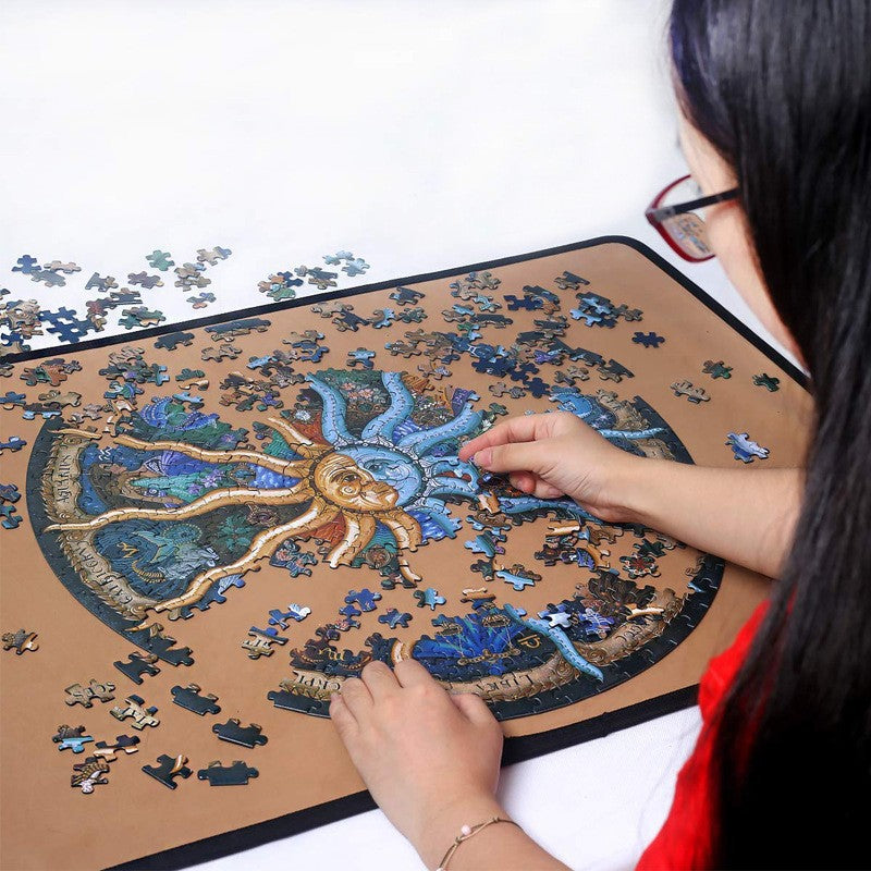 500-Piece Zodiac Circle Jigsaw Puzzle | Colorful Astrology Sun & Moon Puzzle | Fun for Adults & Kids