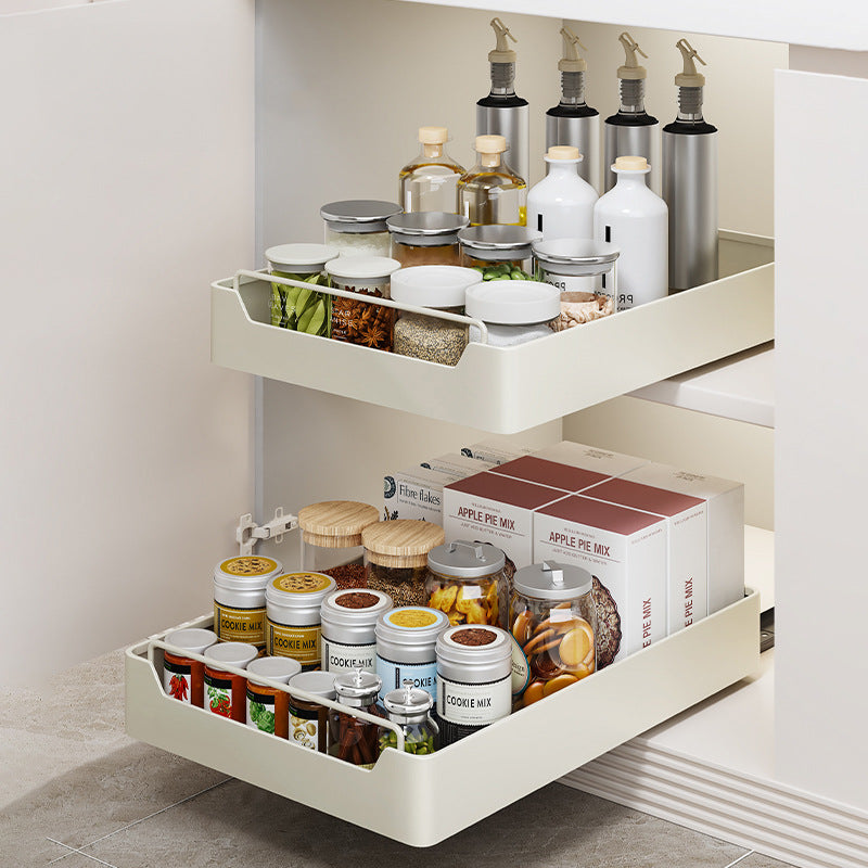 Kitchen Cabinet Pull-Out Drawer Organizer | Soft-Close | Noise-Free Design | 30x43cm