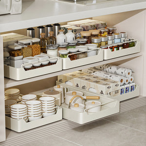 Kitchen Cabinet Pull-Out Drawer Organizer | Noise-Free Soft-Close Rails | 43x35cm | Drawer Storage Box