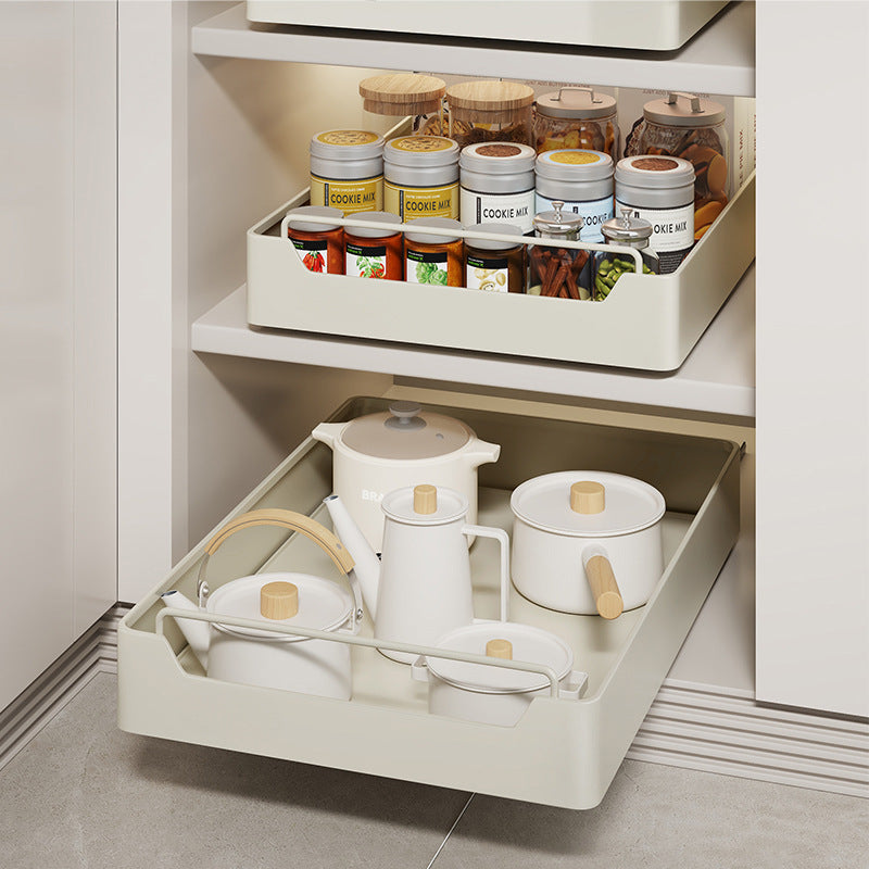 Kitchen Cabinet Pull-Out Drawer Organizer | Noise-Free Soft-Close Rails | 43x35cm | Drawer Storage Box