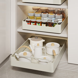 Kitchen Cabinet Pull-Out Drawer Organizer | Noise-Free Soft-Close Rails | 43x35cm | Drawer Storage Box