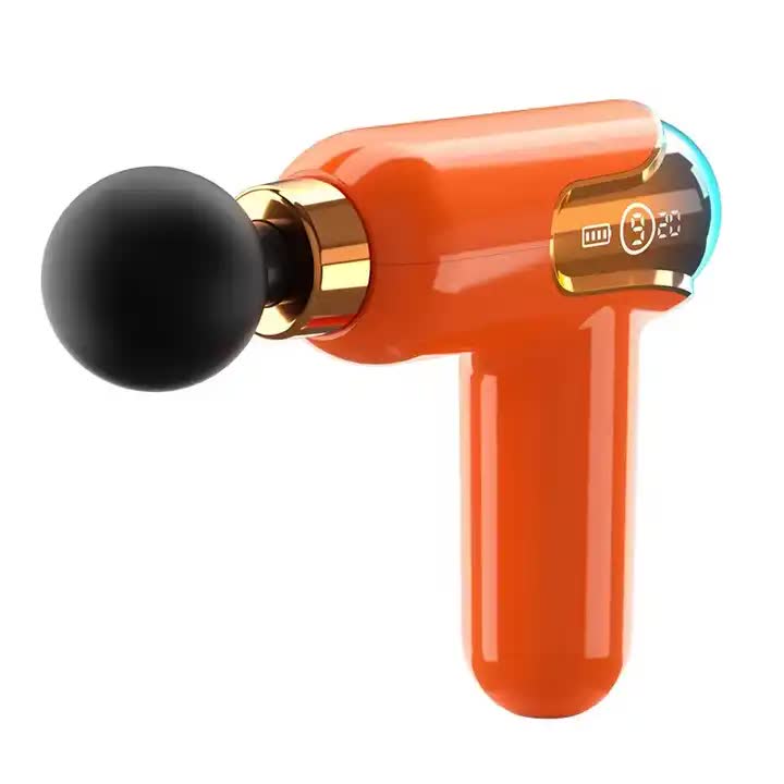 LC002 Orange Portable Massage Gun | Deep Tissue Muscle Massager | 4 Heads | 9 Speed Settings