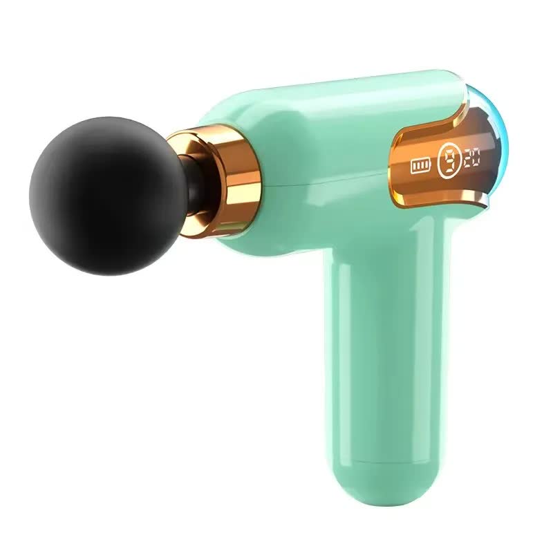 LC002 Green Portable Massage Gun | Deep Tissue Muscle Massager | 4 Heads | 9 Speed Settings