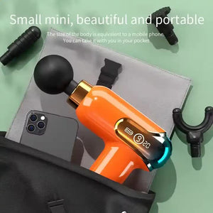 LC002 Green Portable Massage Gun | Deep Tissue Muscle Massager | 4 Heads | 9 Speed Settings