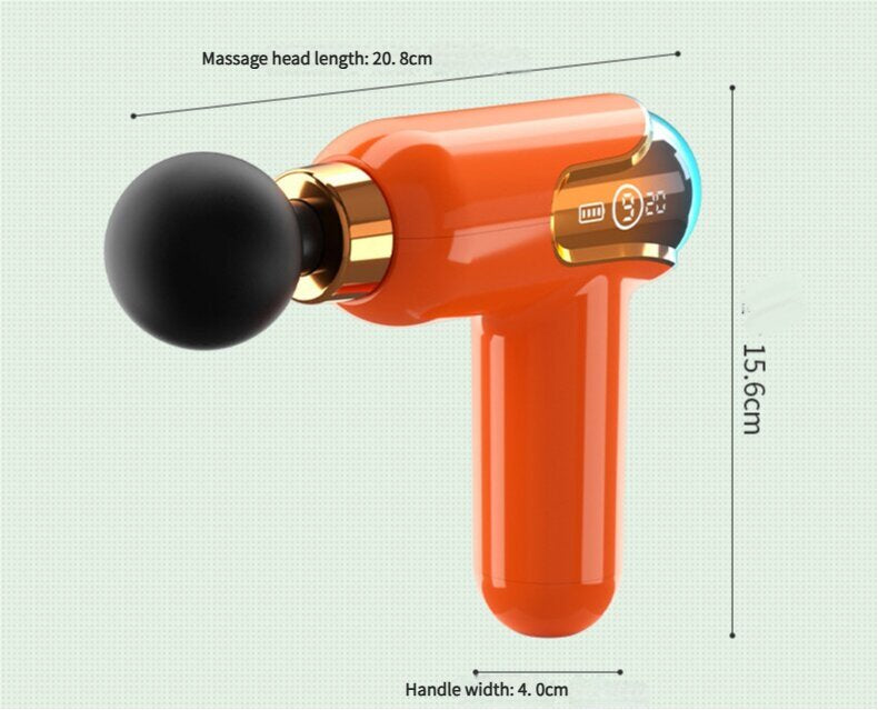 LC002 Green Portable Massage Gun | Deep Tissue Muscle Massager | 4 Heads | 9 Speed Settings