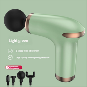 Green Massage Gun | 6-Speed Deep Tissue Massager | 4 Professional Massage Heads