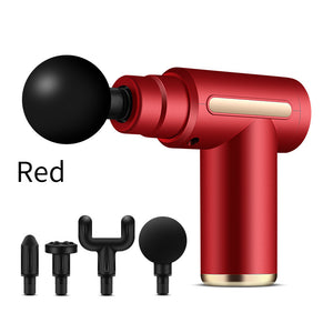 Compact Red Massage Gun | Deep Tissue Muscle Massager | 4 Interchangeable Heads