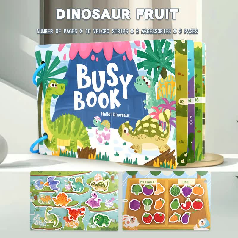 Themed Busy Book Set | Educational Activity Books for Preschool Learning | Farm, Vehicles, Dinosaurs, Ocean & Forest | 5 Books in Total
