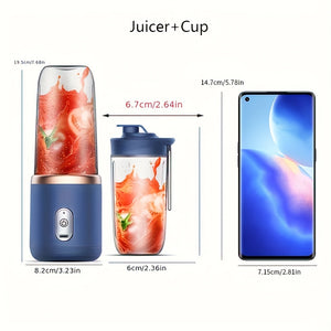 Portable USB Blue Rechargeable Juicer Cup | Blender for Smoothies and Juices | USB Rechargeable | Compact & Powerful