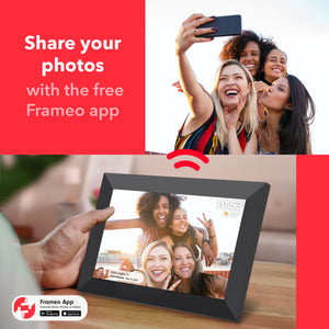 White 16GB 10-Inch WiFi Digital Photo Frame | HD Display | Remote Photo/Video Sharing via App