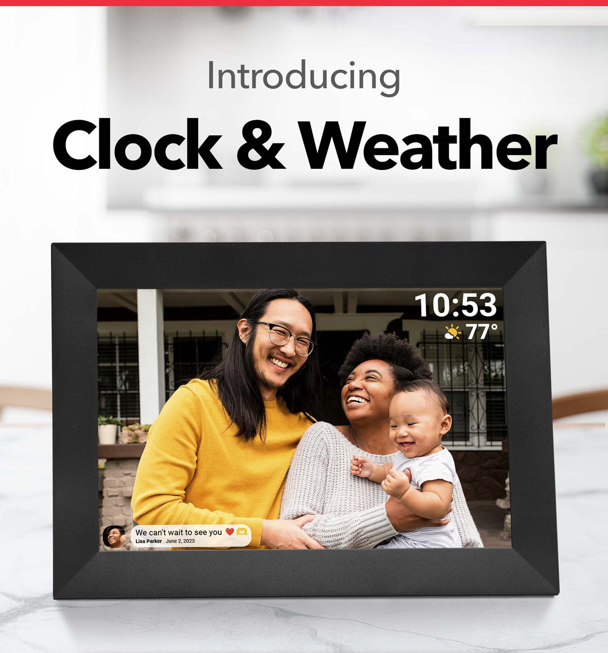 White 16GB 10-Inch WiFi Digital Photo Frame | HD Display | Remote Photo/Video Sharing via App