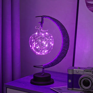 LED Decorative Lights | Purple Star Moon Apple | USB + Handmade Hemp Rope