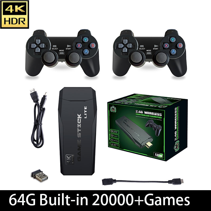 M8 64GB Built-in 20,000+ Games | 4K Wireless Retro HDMI Video Game Console | Dual Controllers | Multiple Emulators