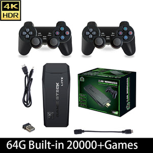 M8 64GB Built-in 20,000+ Games | 4K Wireless Retro HDMI Video Game Console | Dual Controllers | Multiple Emulators