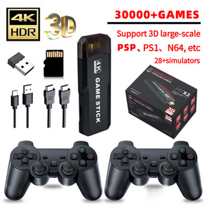 4K 3D Wireless Retro Game Console | 30,000+ Games | Dual Controllers | PSP/PS1/N64 | 28+ Emulators