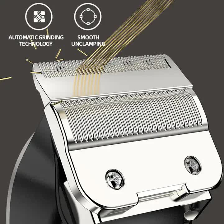 White Professional Cordless Hair Clipper with LED Display | Rechargeable Electric Hair Trimmer for Men