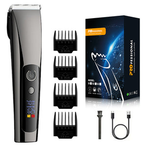 Hair Clipper | Professional | Rechargeable | LED Display | Precision Trimmer | Black