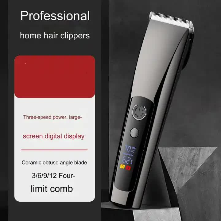 Hair Clipper | Professional | Rechargeable | LED Display | Precision Trimmer | Black