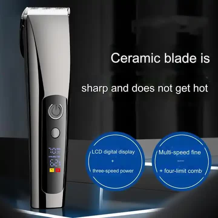 Hair Clipper | Professional | Rechargeable | LED Display | Precision Trimmer | Black