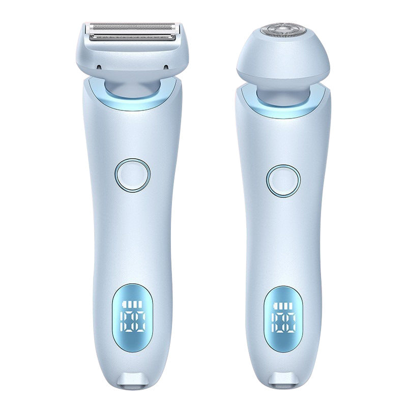 Blue 2-in-1 Electric Razor for Women | Multifunctional Rechargeable Hair Removal Shaver