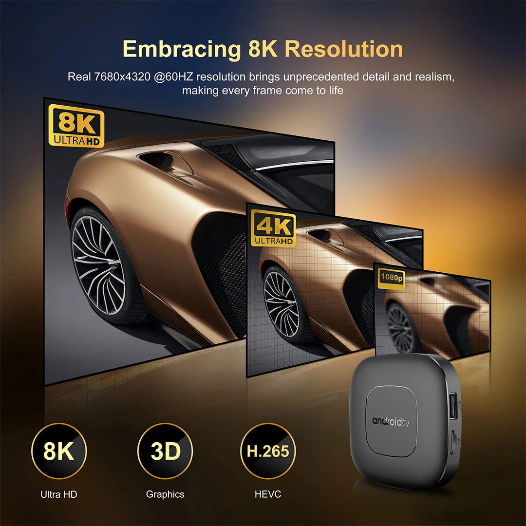 Android TV Express 8K+ Streaming Box | Ultra HD | Android 13.0 | Voice Bluetooth Controller (2G+8G)