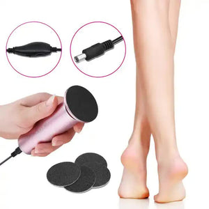 Silver Electric Foot Callus Remover | Portable Pedicure Tool | Smooth Feet