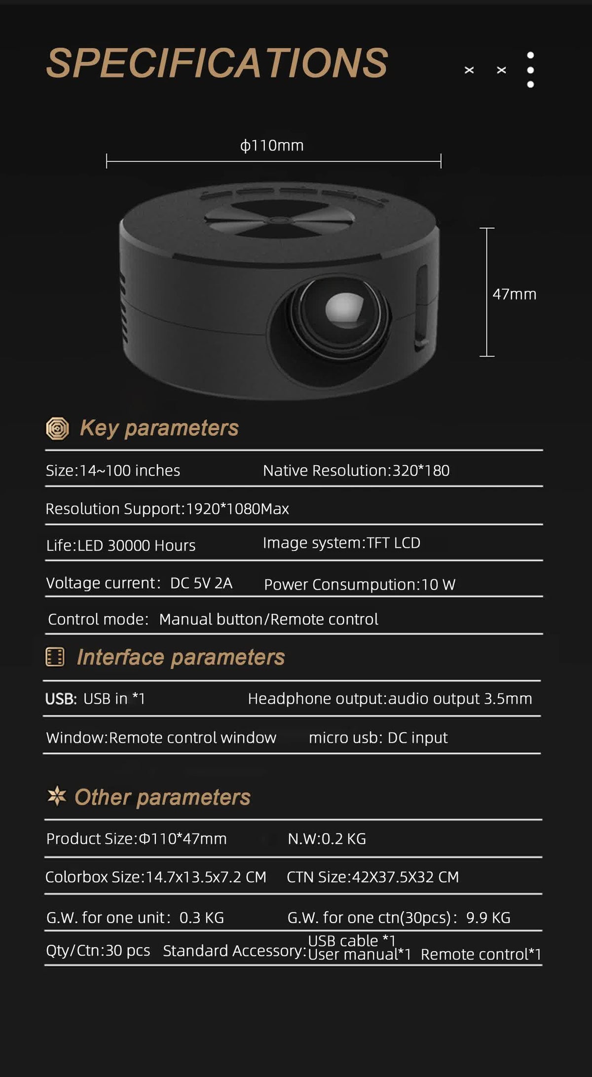 Portable Mini Projector | Smartphone Screen Sync | USB & HDMI Input | Compact Home Entertainment
