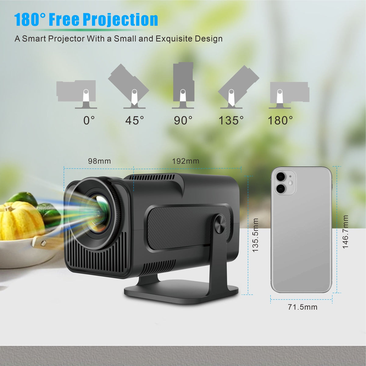 HY320 Android AOSP 4K Full HD Video Projector | Wi-Fi 6 | Auto Keystone Correction | Home Theater System