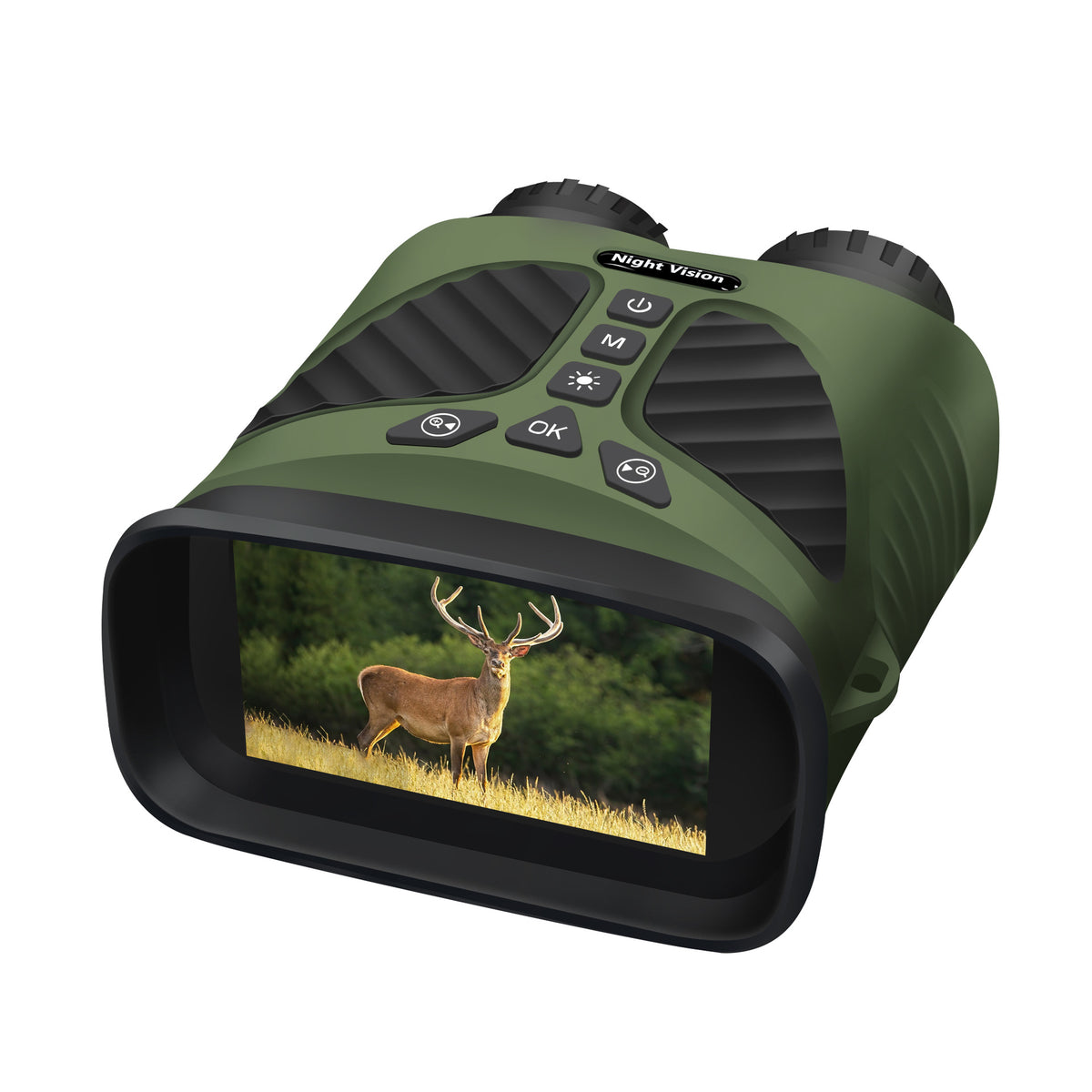 Digital Night Vision Binoculars | Green | 3.0" IPS Screen | 10X Optical Zoom | 2.5K Video Recording | Infrared for 300m Range
