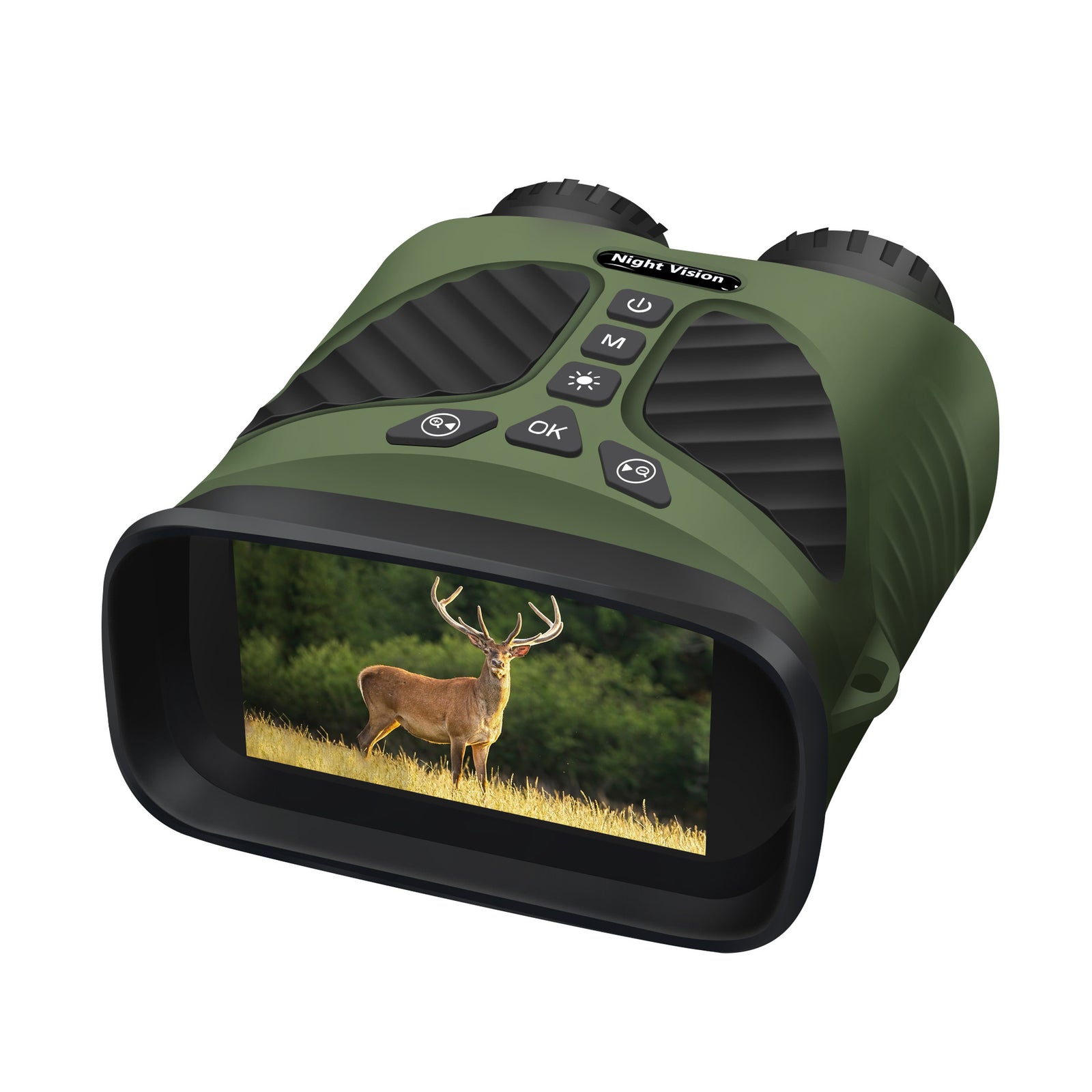 Digital Night Vision Binoculars | Green | 3.0" IPS Screen | 10X Optical Zoom | 2.5K Video Recording | Infrared for 300m Range