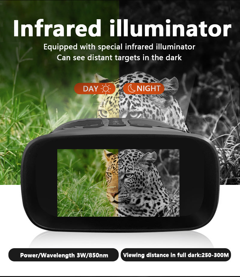 Digital Night Vision Binoculars | Green | 3.0" IPS Screen | 10X Optical Zoom | 2.5K Video Recording | Infrared for 300m Range