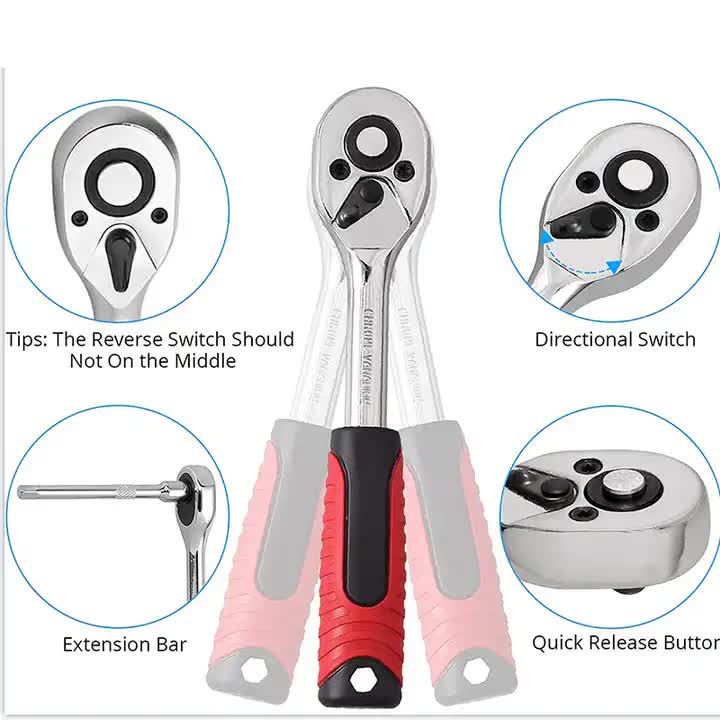 82-Piece Professional Automotive Repair Tool Set | 1/2 & 1/4 Drive Ratchets | Sockets & Wrenches | Engine, Tire & Spark Plug Maintenance