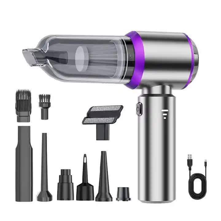 Silver Purple ST-6653Plus Cordless Handheld Vacuum Cleaner | 16000Pa Suction | 2000mAh Battery | Type-C Rechargeable