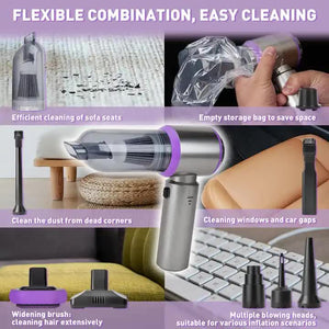 Silver Purple ST-6653Plus Cordless Handheld Vacuum Cleaner | 16000Pa Suction | 2000mAh Battery | Type-C Rechargeable