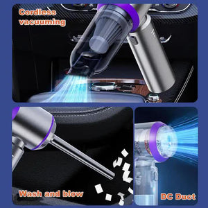 Silver Purple ST-6653Plus Cordless Handheld Vacuum Cleaner | 16000Pa Suction | 2000mAh Battery | Type-C Rechargeable