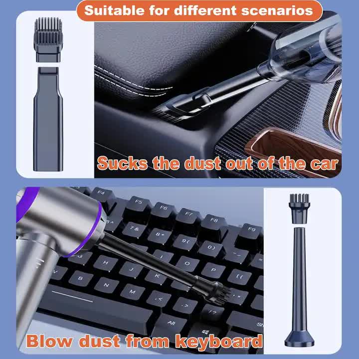 Silver Purple ST-6653Plus Cordless Handheld Vacuum Cleaner | 16000Pa Suction | 2000mAh Battery | Type-C Rechargeable