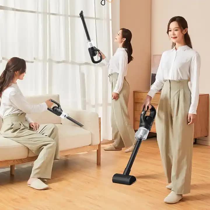 Black Portable Cordless Vacuum Cleaner | 120W | 10KPa Suction | 2000mAh Battery | Lightweight with Soft Brush Attachment