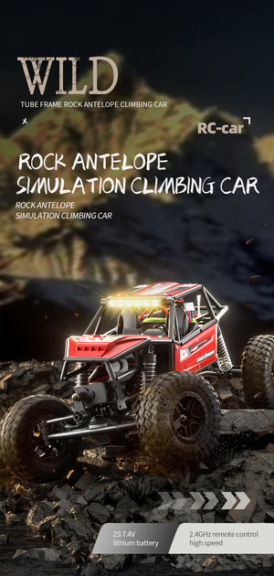 Rock Antelope RC Car | 2.4GHz Simulation Off-Road Climbing Vehicle | Rechargeable Battery | Red