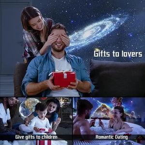 Starry Galaxy Projector Lamp | Black | High-Definition Focusable | 13 Film Slides | Creative Bedroom Mood Light