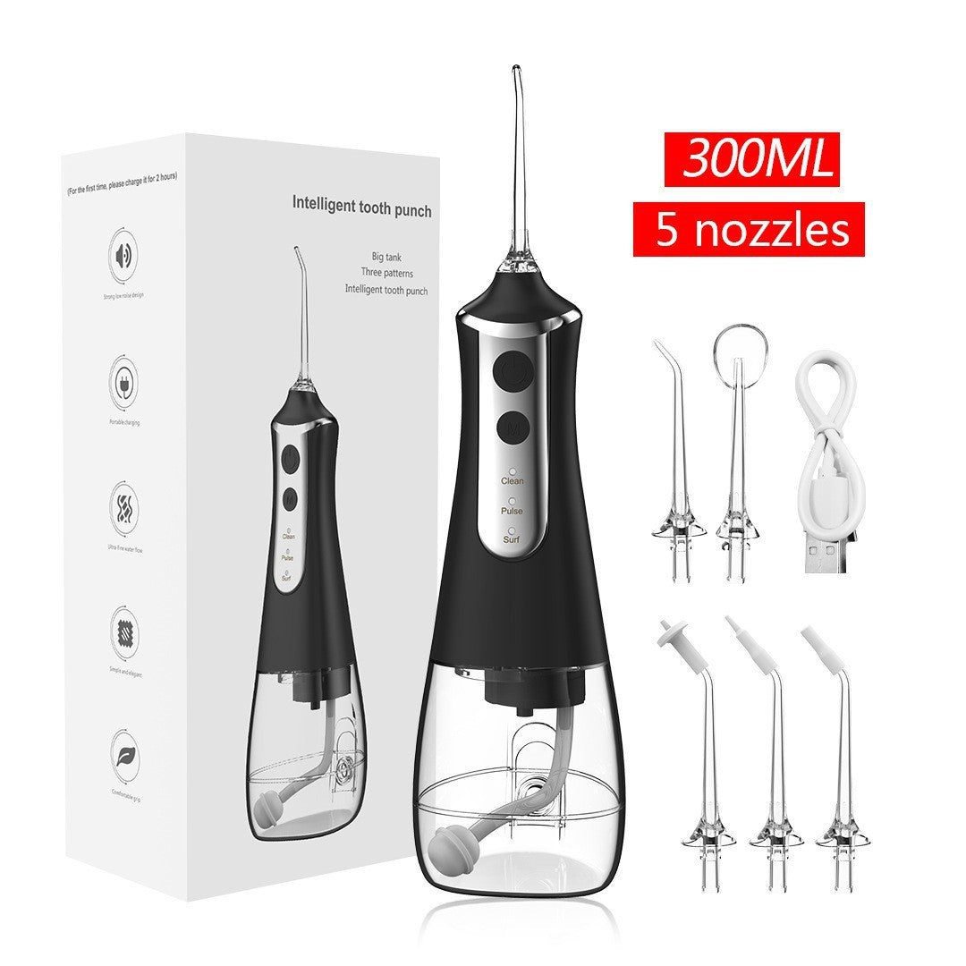 L10 Black Portable Handheld Electric Water Flosser | Rechargeable Teeth Cleaner for Home Use