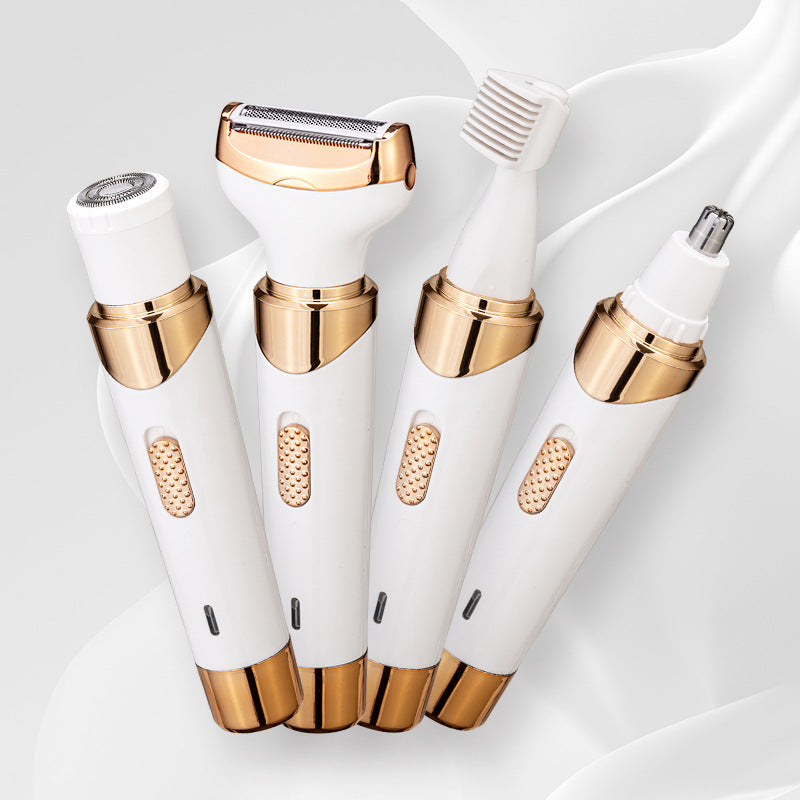 Women's 4-in-1 Electric Hair Removal Razor for Sensitive Areas | Underarm, Bikini Line & Body Grooming | (3021 White)