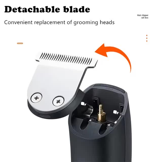 Gray Multifunctional Rechargeable Hair Clipper Set | Waterproof Electric Hair Trimmer