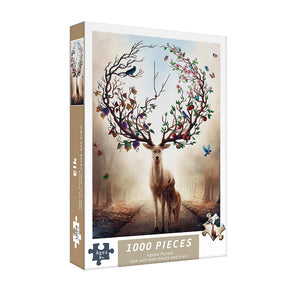 (2 PCS) 1000-Piece Elk Jigsaw Puzzle | High Difficulty | Stress-Relief Toy