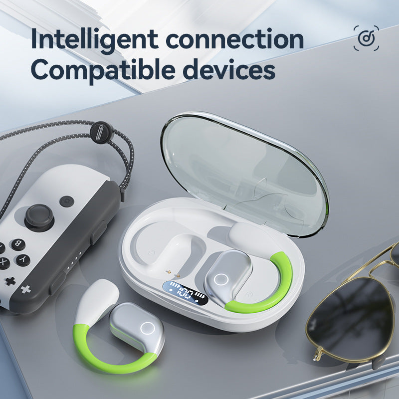 Black M82 Transparent OWS Wireless Bluetooth Earphones | Clear Sound | Comfortable Over-Ear Fit