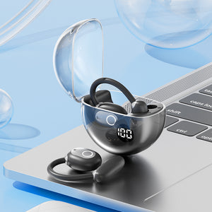 Black M80 Transparent OWS Over-Ear Bluetooth Earphones | Wireless | Clear Sound | Stylish Design