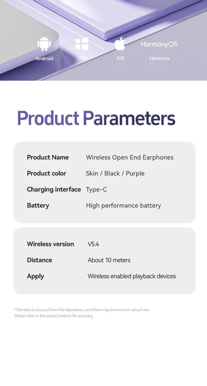 Purple M108 Spherical OWS Over-Ear Bluetooth Earphones | Stylish Design | Premium Sound | Wireless Convenience